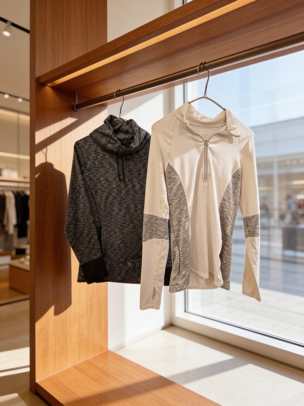 Women’s Two-Tone Performance Quarter-Zip Sweater - Cream & Charcoal